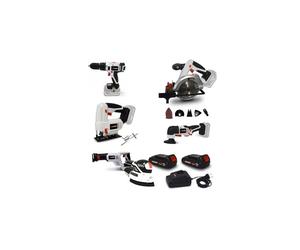 Pack Outillage X-Performer - Perceuse - Scie Sauteuse /Circulaire /Sabre /Multifonctions - Ponceuse - BATTERIES 2Ah - chargeur