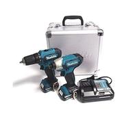 Ensemble de machines MAKITA AKU - tournevis DF333 et ynamométrique TD110 en coffret aluminium CLX224X