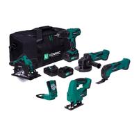 Pack outils sans fil VPower 20V - 5 machines avec 2 batteries 4.0Ah et chargeur inclus