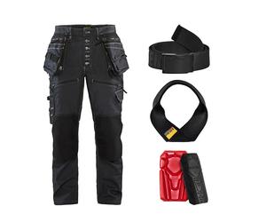 Pack Pantalon X1900 artisan stretch 2D + Genouillères + Ceinture + Porte-marteau BLAKLADER