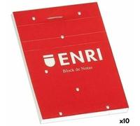 Pack Papier - Cahier - Carnet Enri - 100101102 - Pack De 10 Blocs De Notes Grapados A Couverture Souple, A6/105 X 148 Mm