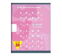 Calligraphe 108504C Un Lot de 20 Cahiers de Travaux Pratiques Roses (une Marque de Clairefontaine) - 17x22 cm - 32 Pages Lignées 18 mm et Unies Blanches - Papier 90 g - Couverture Carte Offset