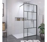 Pack Paroi de douche 100x195 cm + RECEVEUR A CARRELER DECOUPABLE 90X140 - BONDE HORIZONATLE
