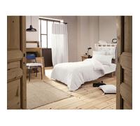 Pack parure de couette 140 x 200 cm + drap housse 90 x 190 cm + 1 taie en double gaze de coton Blanc