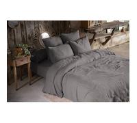 Pack parure de lit en gaze de coton 260 x 240 cm + drap housse 160x200 cm + 2 taies 60x60 cm - Granit