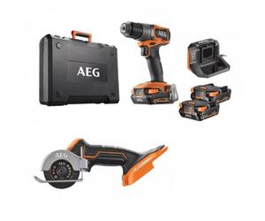 Pack perceuse à percussion Brushless 18V + Mini scie multi-matériaux Brushless 18V - FR18-AS-2SC-X02TB AEG Powertools