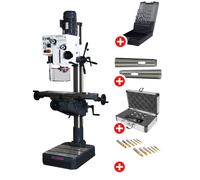 Pack Perceuse-fraiseuse à colonne perçage jusqu'à ø 32 mm CM4/M16 1,5 kW 400 V table croisée et accessoires de base Optidrill DH40CT PACK