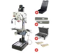 Pack Perceuse-fraiseuse à colonne perçage jusqu'à ø 32 mm CM4/M16 1,5 kW 400 V table croisée + pompe et accessoires de base Torros PF40CP PACK