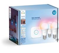 Kit de démarrage Philips Hue Essential 3 ampoules E27 806 lm 16M couleurs Hue Bridge Blanc