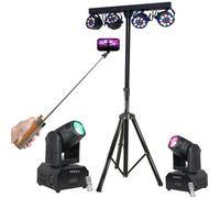 Pack Pied Lumière DJ BOOST-LIGHT70 Projecteur Par - 2 Lyres DMX Beam Ibiza LMH250-RC - Enceinte Perche Téléscopique