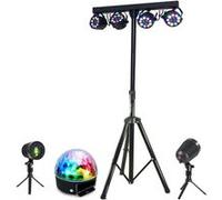 Pack Pied Lumière Portique DJ BOOST-LIGHT70 4 Projecteurs - 2 Jeux Lumières Extérieur Ibiza - Jeu Lumière PARTY-ASTRO6 Soirée Noir