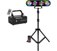Pack Pied Lumière Portique DJ LEDBAR-ASTRO-RC- Laser Ibiza LZR200RGB-MULTI Soirée Ambiance Animation Discothèque Club Bar Noir