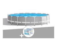 Pack piscine tubulaire Intex Prism Frame ronde 5,49 x 1,22 m + 6 cartouches de filtration Gris G
