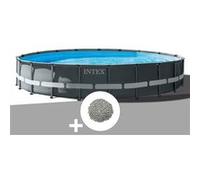 Pack piscine tubulaire Intex Ultra XTR Frame ronde 6,10 x 1,22 m + 20 kg de zéolite G