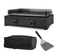 Pack Plancha à gaz Forge Adour MODERN 60 Acier Noir + Housse + Spatule