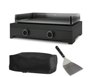 Pack Plancha à gaz Forge Adour MODERN 60 Acier Noir + Housse + Spatule