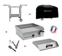 Pack plancha électrique NEO E420 + Chariot + accessoires - inox G