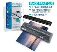 Plastifieuse A4, A5, A6 Avec 100 Pochettes A4 150 Microns + Rogneuse Texet