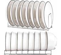 Pack Plate Storage Rack, organisateur d'assiettes pour armoire de cuisine, petit support de rangement de saladiers en inox Organisateur d'armoire de cuisine, pour casseroles, assiettes, planches à déc