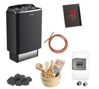 Pack Poêle 6kw + Cde déportée digit. + Coffret Mono + câble + Pierres + Set 11 pces