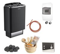 Pack Poêle 9kw + Cde déportée Analog + Coffret mono + Câble + Pierres + Set 11 pces