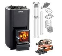 Pack Poêle à bois sauna Harvia M3 + Cheminée + 2 pack pierre 10-15
