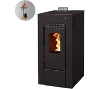 Pack Poêle à Granulés GIOIA 9 Étanche + Kit Conduit Double Flux Vertical Ø80/125 Noir G