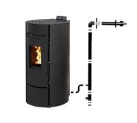 Pack Poêle à granules Interstoves LEANDRO 9 Etanche + Kit Conduit Ventouse (sortie façade) -