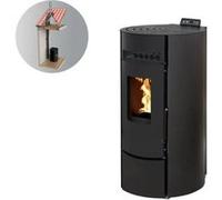 Pack Poêle à granules Interstoves LEANDRO 9 Etanche + Kit Conduit Vertical 80/125 -