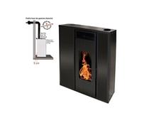 Interstoves Poêle à granulés TESSA 10 Étanche sortie concentrique dessus + kit ventouse Noir