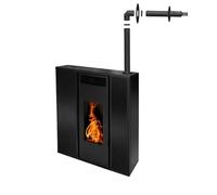 Interstoves Poêle à granulés TESSA 10 Étanche sortie concentrique dessus + kit ventouse Noir