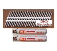 Pack pointes 34° INOX 3.1x63 TB CRANTEES boite de 2200 AVEC gaz