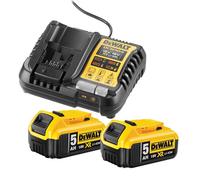Pack power 18V XR (2x5,0 Ah) avec chargeur - DEWALT DCB1104P2-QW