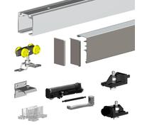 Pack premium SLID'UP 160 pour porte coulissante jusqu'à 1000 mm - rail 1,94 m - 60 kg - argent