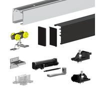 Pack premium SLID'UP 160 pour porte coulissante jusqu'à 1000 mm - rail 1,94 m - 60 kg - noir