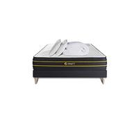 Pack prêt à dormir 140x190 matelas ULTRA + sommier kit noir + 2 oreillers mémoire de forme 60x40cm + Couette Percale 240x220 cm