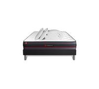 Pack prêt à dormir 180x200 matelas REGEN à mémoire de forme + sommier kit noir + Couette 260x240cm + 2 oreillers 60x40cm