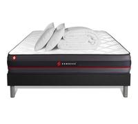 Pack prêt à Dormir 180x200 Matelas Regen à mémoire de Forme + sommier kit Noir + Couette 260x240cm + 2 oreillers 60x40cm | Epaisseur : 24 cm | Confort : Ferme