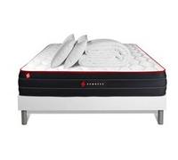 Pack prêt à dormir 200x200 matelas BOOST ressorts ensachés et mémoire de forme + sommier kit blanc + Couette + 2 oreillers G
