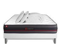 Pack prêt à dormir 200x200 matelas REGEN à mémoire de forme + sommier kit blanc + Couette 260x240cm + 2 oreillers 60x40cm G