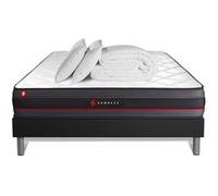 Pack prêt à dormir 200x200 matelas REGEN à mémoire de forme + sommier kit noir + Couette 260x240cm + 2 oreillers 60x40cm G