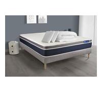 Pack prêt a dormir ACTIFLEX CONFORT Matelas Ressorts ensaches+memoire de forme 180x200 + sommier KIT gris +2oreillers+couette