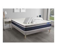 Pack prêt a dormir ACTILATEX CONFORT Matelas Latex + memoire de forme 180x200 cm + sommier KIT gris + 2 oreillers + couette
