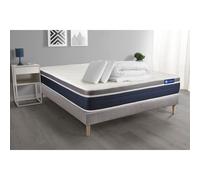 Pack prêt a dormir ACTIMEMO CONFORT Matelas memoire de forme 140x200 Maxi epaisseur + sommier KIT gris + 2 oreillers+couette