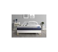 Pack prêt a dormir ACTIMEMO CONFORT Matelas memoire de forme 180x200 Maxi epaisseur + sommier KIT blanc + 2 oreillers+couette