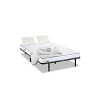 - Pack Prêt à dormir CRISTAL 140x190 cm - Matelas Mémoire de forme + Sommier Métal + Accessoires