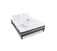 - Pack Prêt à dormir INTUITION 90x200 cm - Matelas Mémoire de forme + Sommier Bois + Accessoires