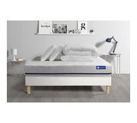 Pack prêt a dormir matelas 160x200 ACTILATEX SOFT 3zones de confort + sommier KIT blanc + 2 oreillers + couette