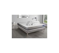 Pack prêt a dormir matelas 160x200 ACTILATEX SOFT 3zones de confort + sommier KIT gris + 2 oreillers + couette