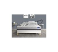 Pack prêt a dormir matelas 180x200 ACTIFLEX SOFT 3zones de confort + sommier KIT blanc + 2 oreillers + couette